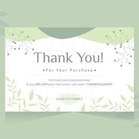 Plantable Abstract Leaf Shaped Thank You Cards - Set of 100
