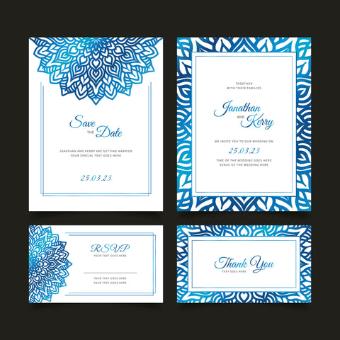 Plantable Bewitched Blue Wedding Invitation Card (Set of 4) Plantable Bewitched Blue Wedding Invitation Card (Set of 4)