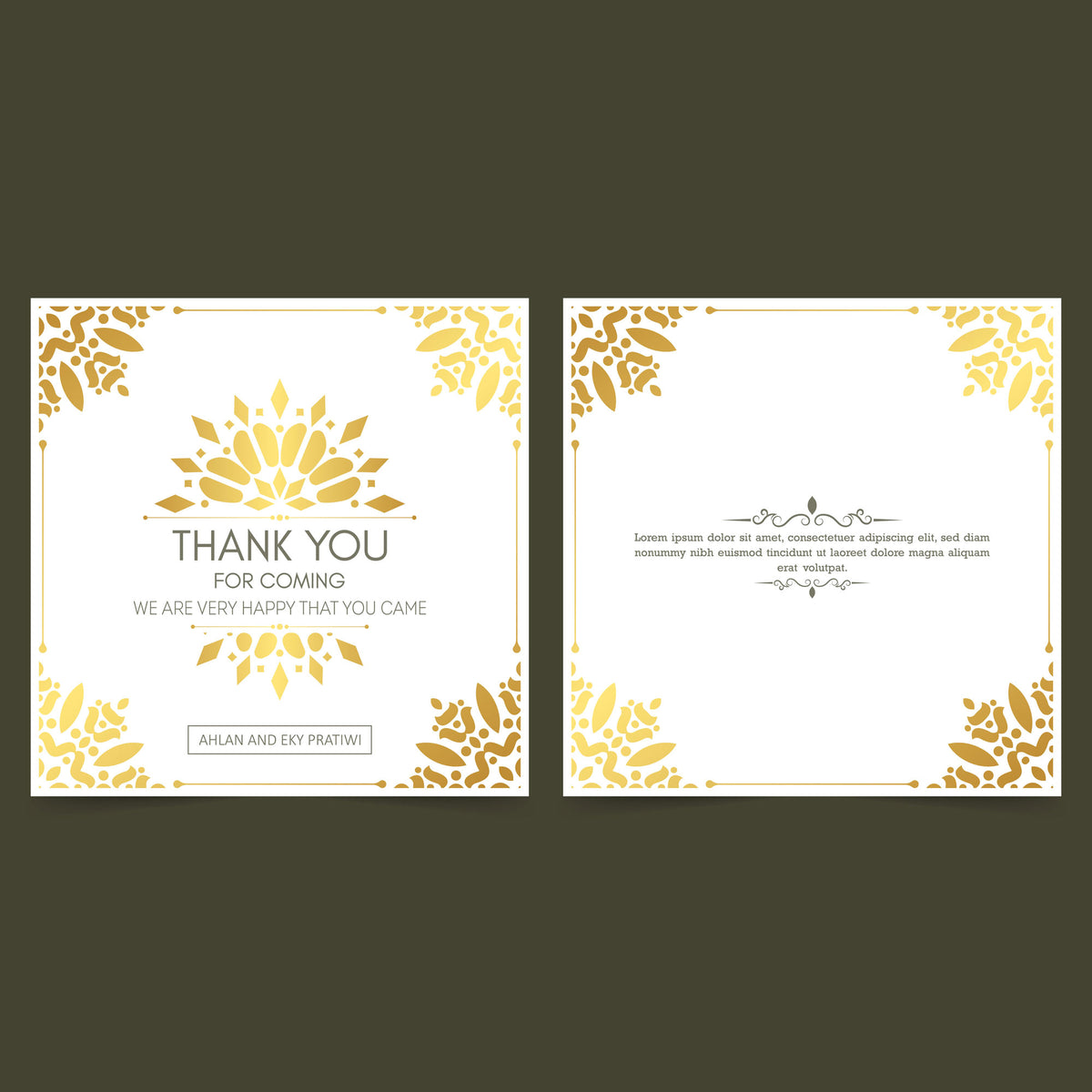 Plantable Classic Gold Thank You Cards - Set of 100