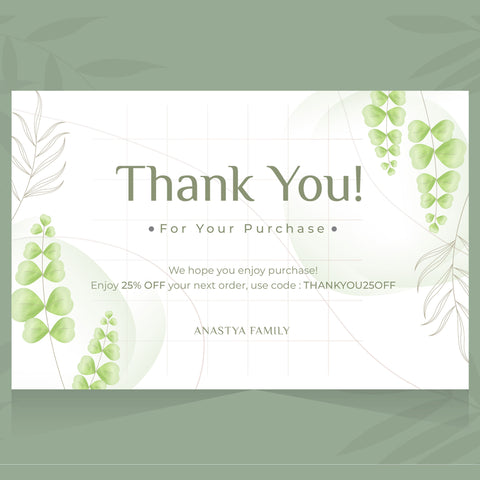 Plantable Designer Green Leaves Thank You Cards Plantable Designer Green Leaves Thank You Cards