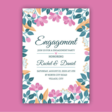 Plantable Forever Floral Engagement Invitation Card