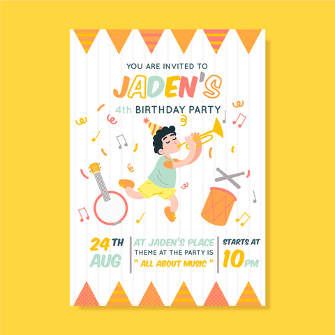 Plantable Fun & Music Birthday Party Invitation Card Plantable Fun & Music Birthday Party Invitation Card