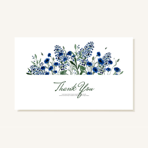 Plantable Hand Painted Blue Flowers Thank You Cards Plantable Hand Painted Blue Flowers Thank You Cards