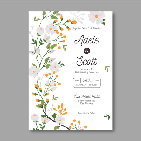 Plantable Organic Floral Wedding Invitation Card Plantable Organic Floral Wedding Invitation Card