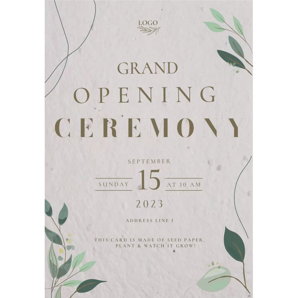 Plantable 'Grand Opening' Inauguration Ceremony Card Wildlense Plantable 'Grand Opening' Inauguration Ceremony Card Wildlense