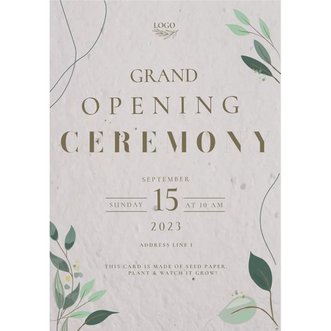 Plantable 'Grand Opening' Inauguration Ceremony Card Wildlense Plantable 'Grand Opening' Inauguration Ceremony Card Wildlense