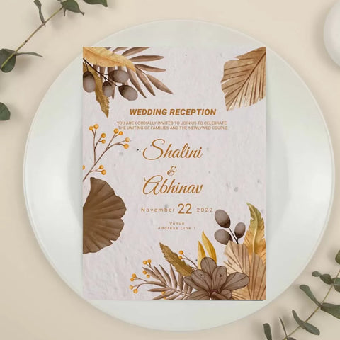 Plantable 'Premium Elegant Floral' Wedding Reception Invitation Card Wildlense Plantable 'Premium Elegant Floral' Wedding Reception Invitation Card Wildlense