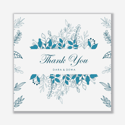 Plantable Teal Floral Thank You Cards Plantable Teal Floral Thank You Cards