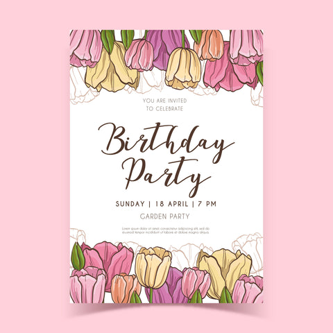Plantable Truly Tulips Birthday Party Invitation Card Plantable Truly Tulips Birthday Party Invitation Card