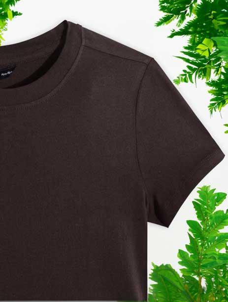 Wildlense Girls Coffee Brown Solid Pure Cotton T-shirt Wildlense Wildlense Girls Coffee Brown Solid Pure Cotton T-shirt Wildlense