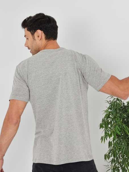 Wildlense Men Grey Henley Neck Pure Cotton T-shirt Wildlense Wildlense Men Grey Henley Neck Pure Cotton T-shirt Wildlense
