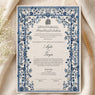 Wildlense Royal Blue Floral Nikah Plantable Wedding Invitation Card
