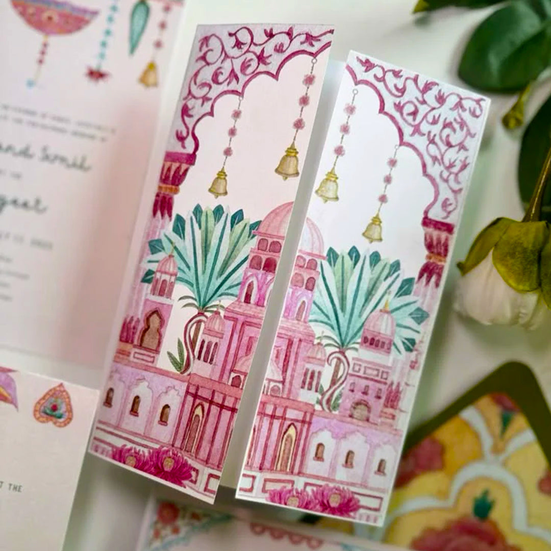 Plantable Blush Bloom Door Fold Wedding Invitation Card