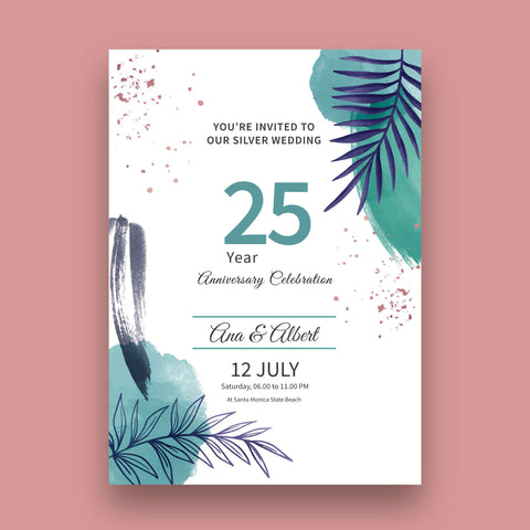 Plantable 25th Anniversary Party Invitation Card