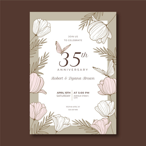 Plantable 35th Anniversary Party Invitation Card