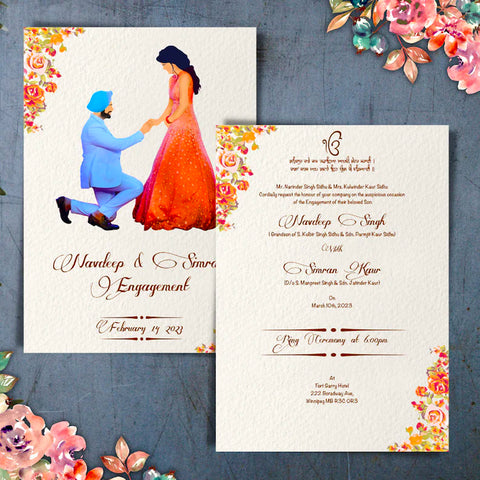 Plantable Sikh Wedding Invitation Set Of 6 Invites