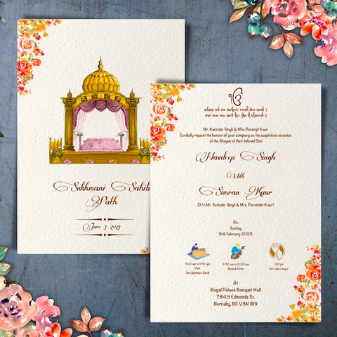 Plantable Sikh Wedding Invitation Set Of 6 Invites