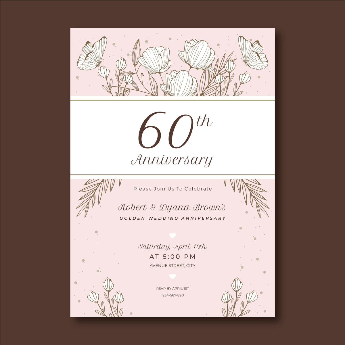 Plantable 60th Anniversary Party Invitation Card