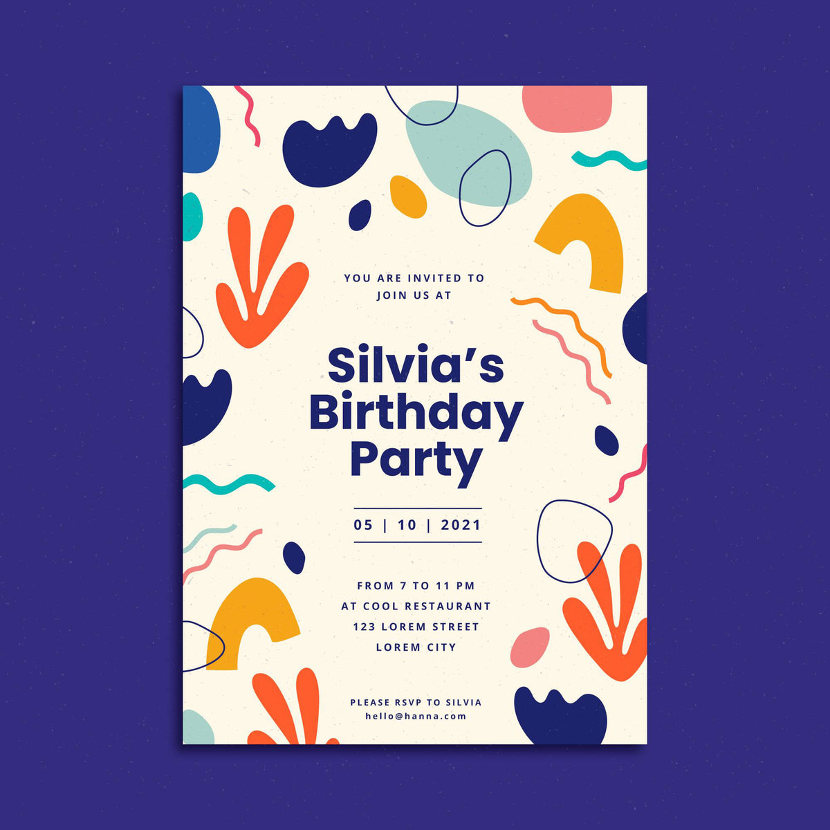 Plantable Abstract Adorn Birthday Party Invitation Card