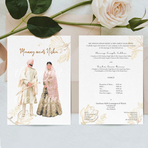 Plantable Punjabi Sikh Wedding Seed Paper Invitation Cards