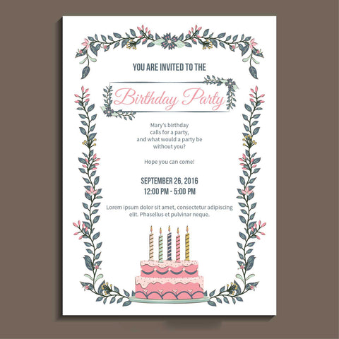 Plantable Birthday Bash Party Invitation Card
