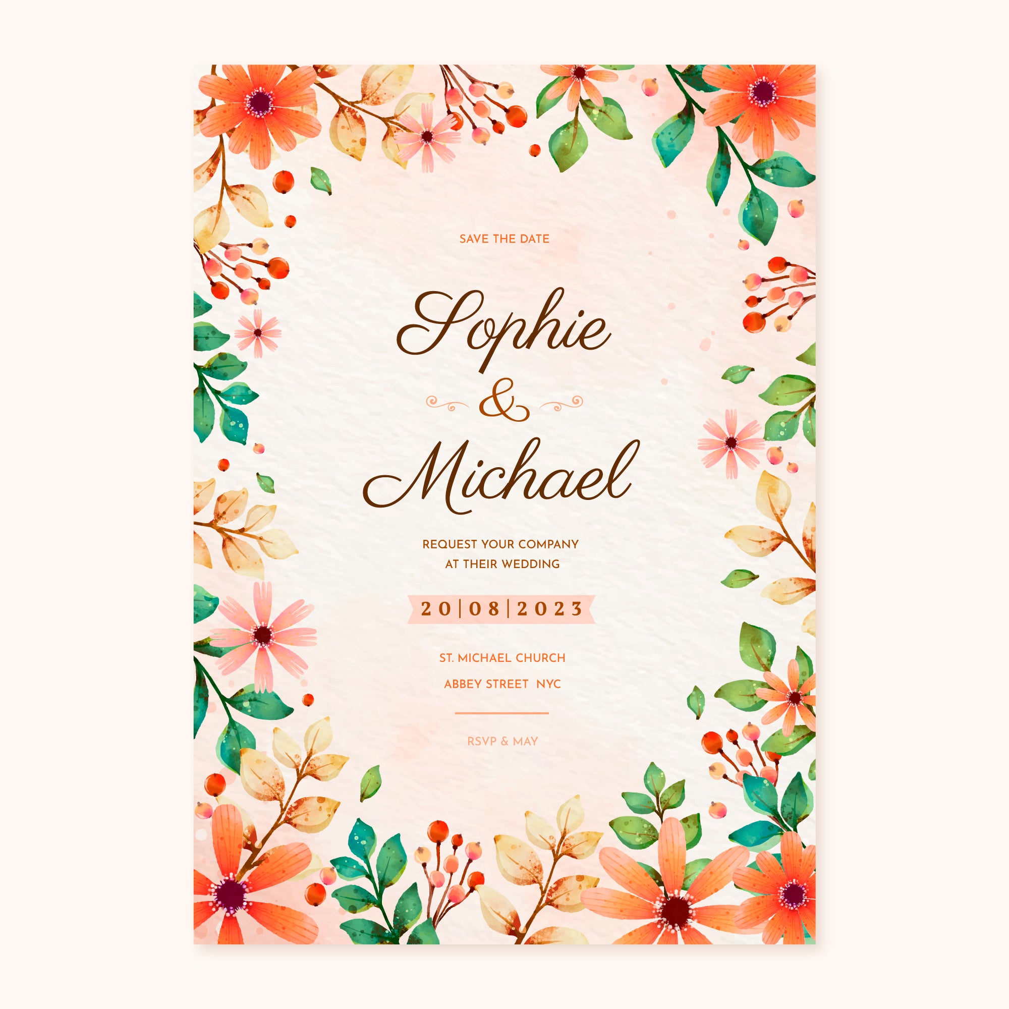 Plantable Blooming Basket Wedding Invitation Card