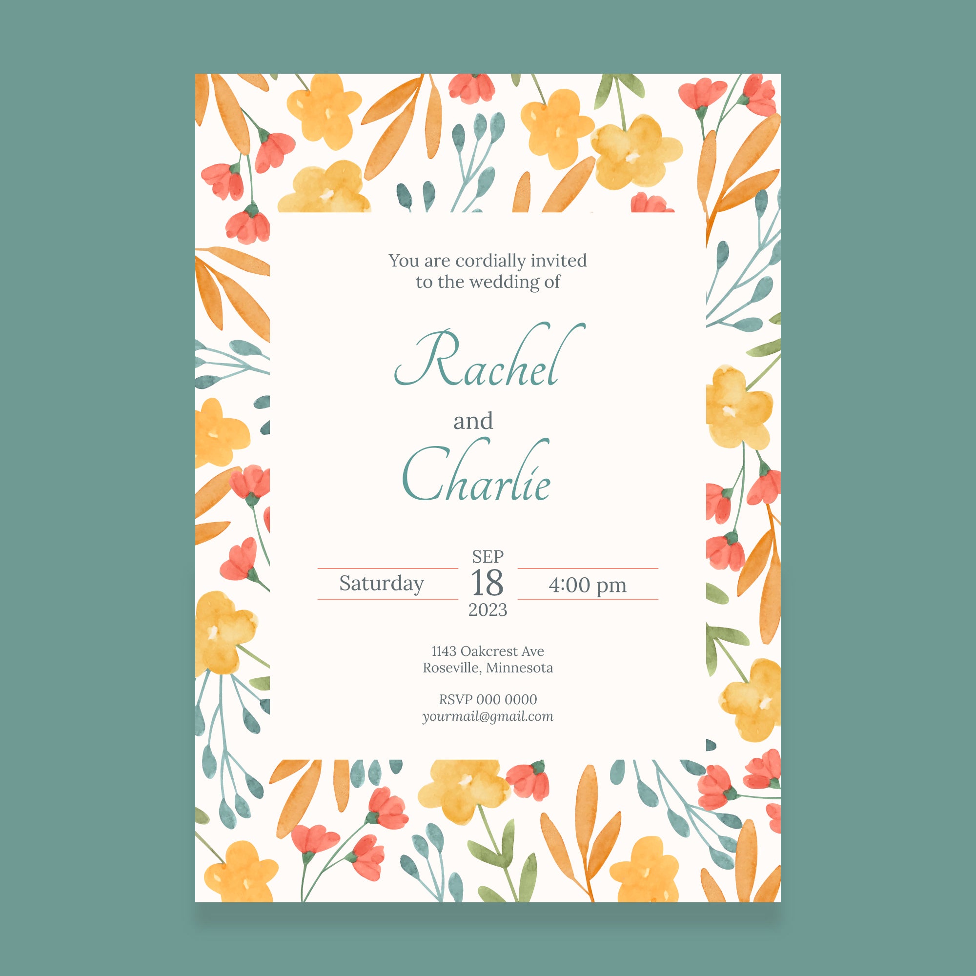 Plantable Blossom Best Wedding Invitation Card
