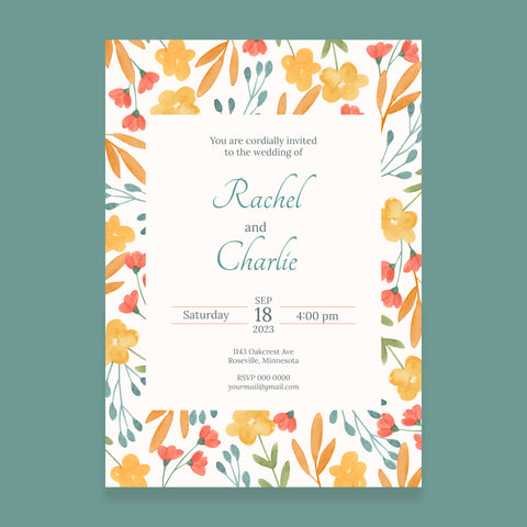 Plantable Blossom Best Wedding Invitation Card