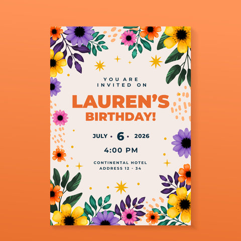 Plantable Blossoming Birthday Party Invitation Card
