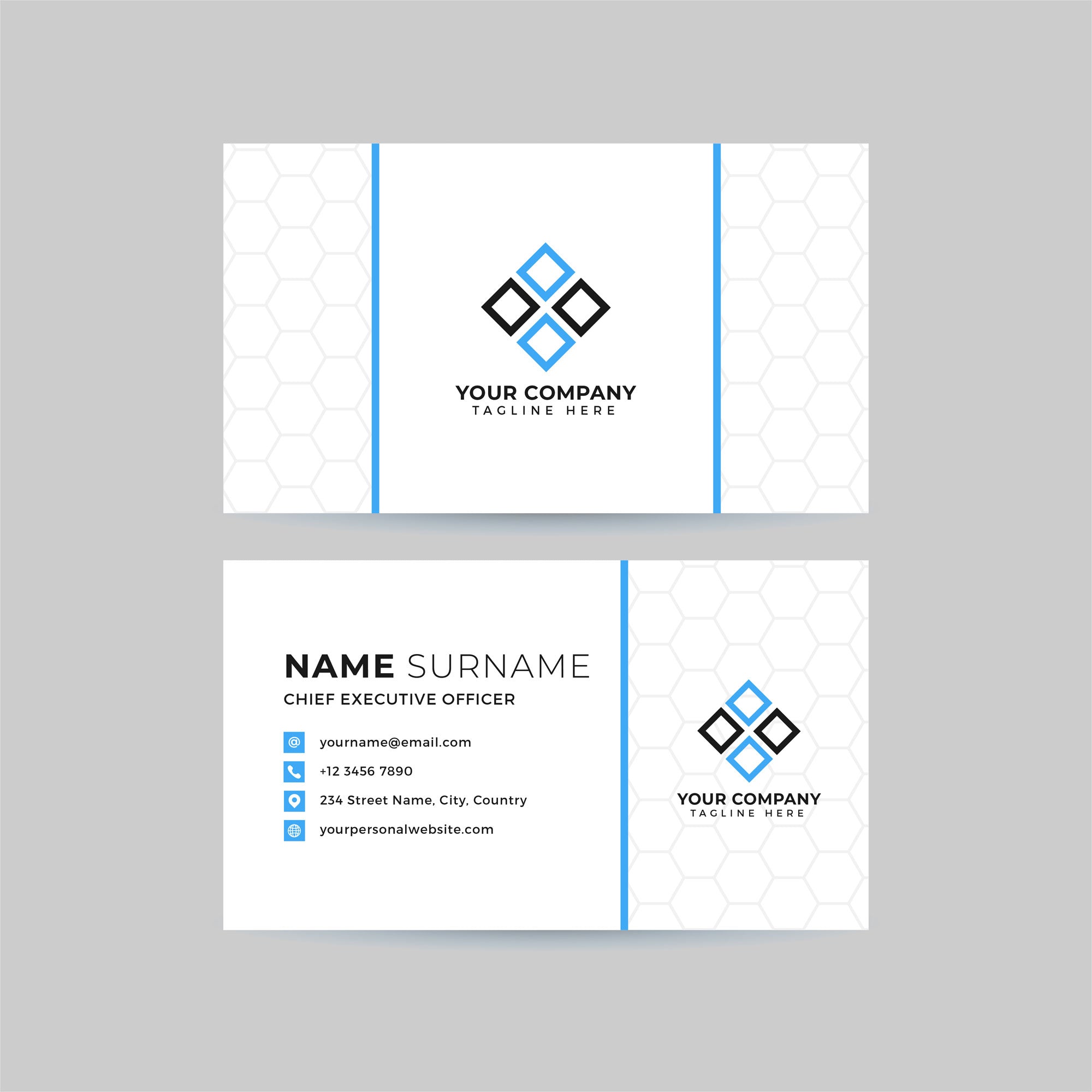 Plantable Blue Black Designer Business Cards - 250 Cards