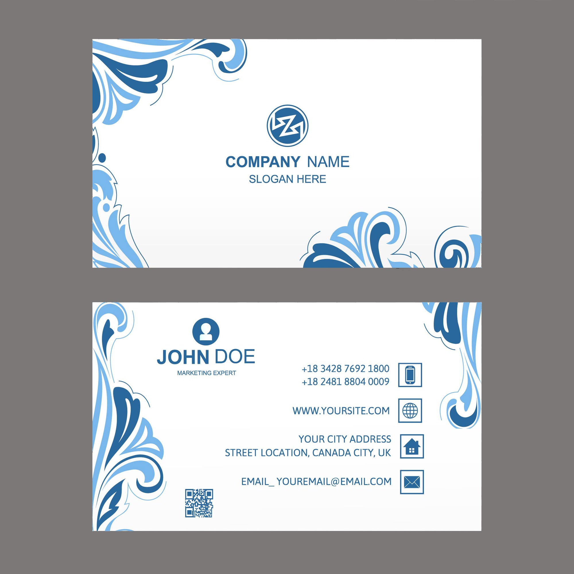Plantable Blue Wave Designer Business Cards - 250 Cards
