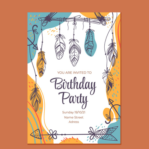 Plantable Boho Style Birthday Party Invitation Card