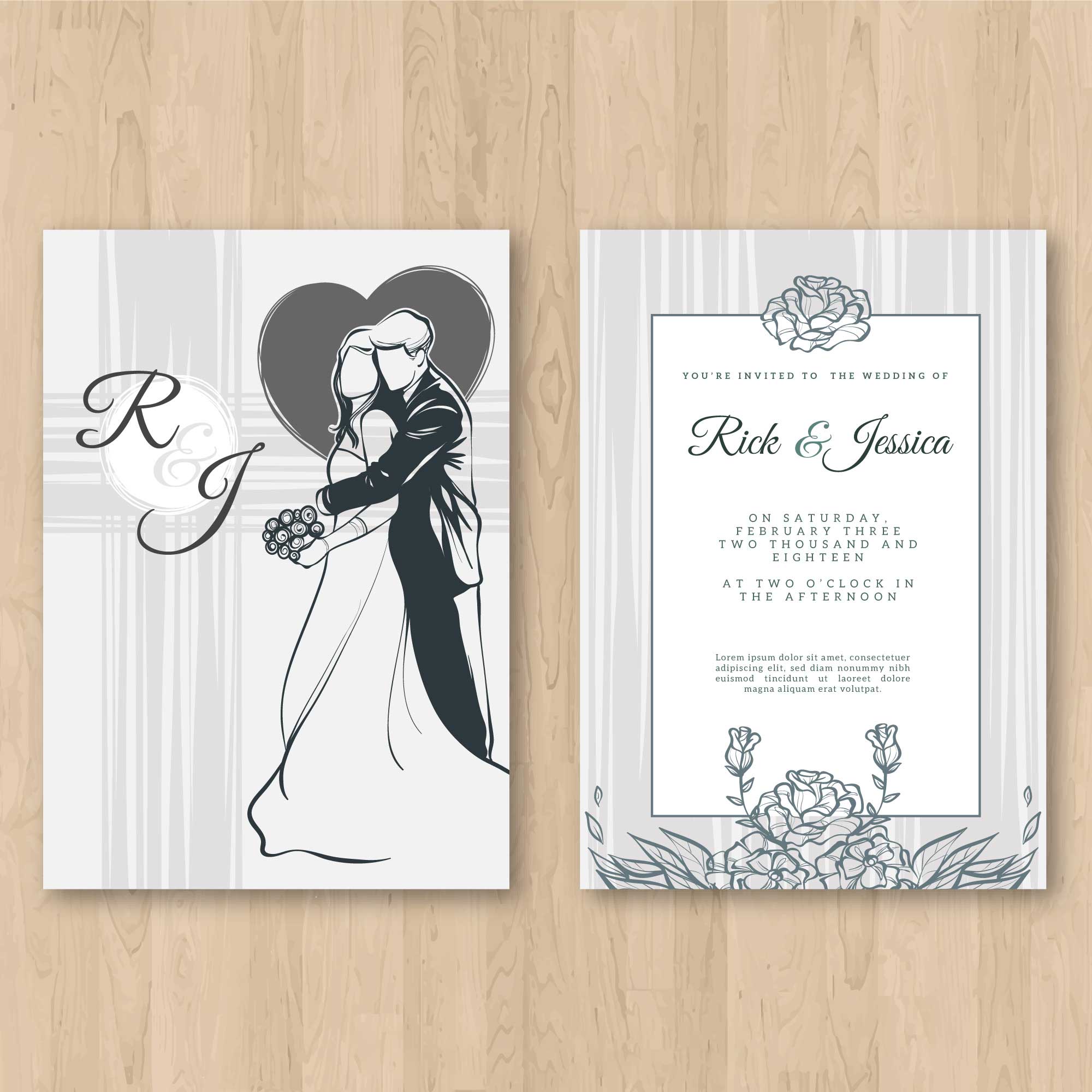 Plantable Charming Couple Wedding Invitation Card