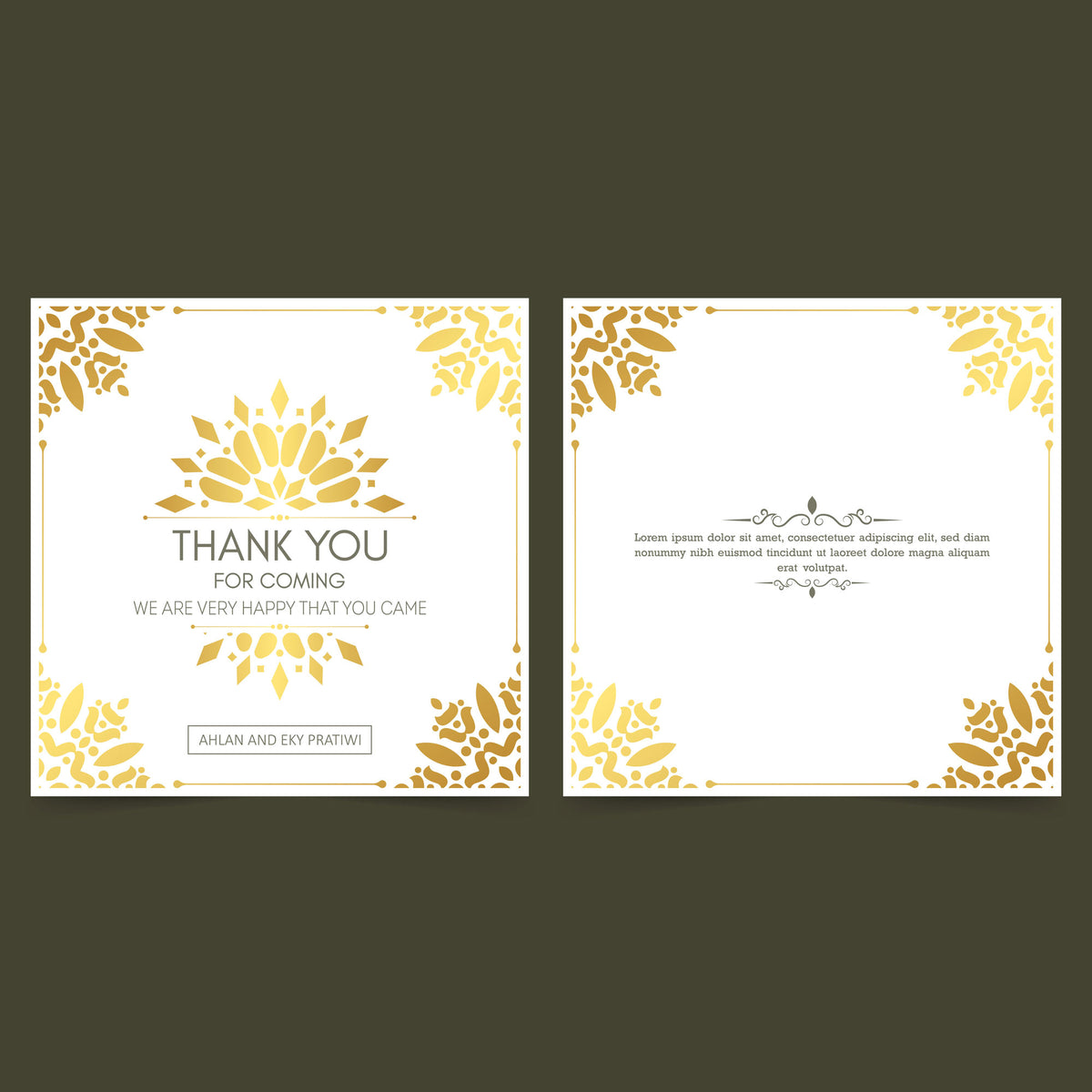 Plantable Classic Gold Thank You Cards