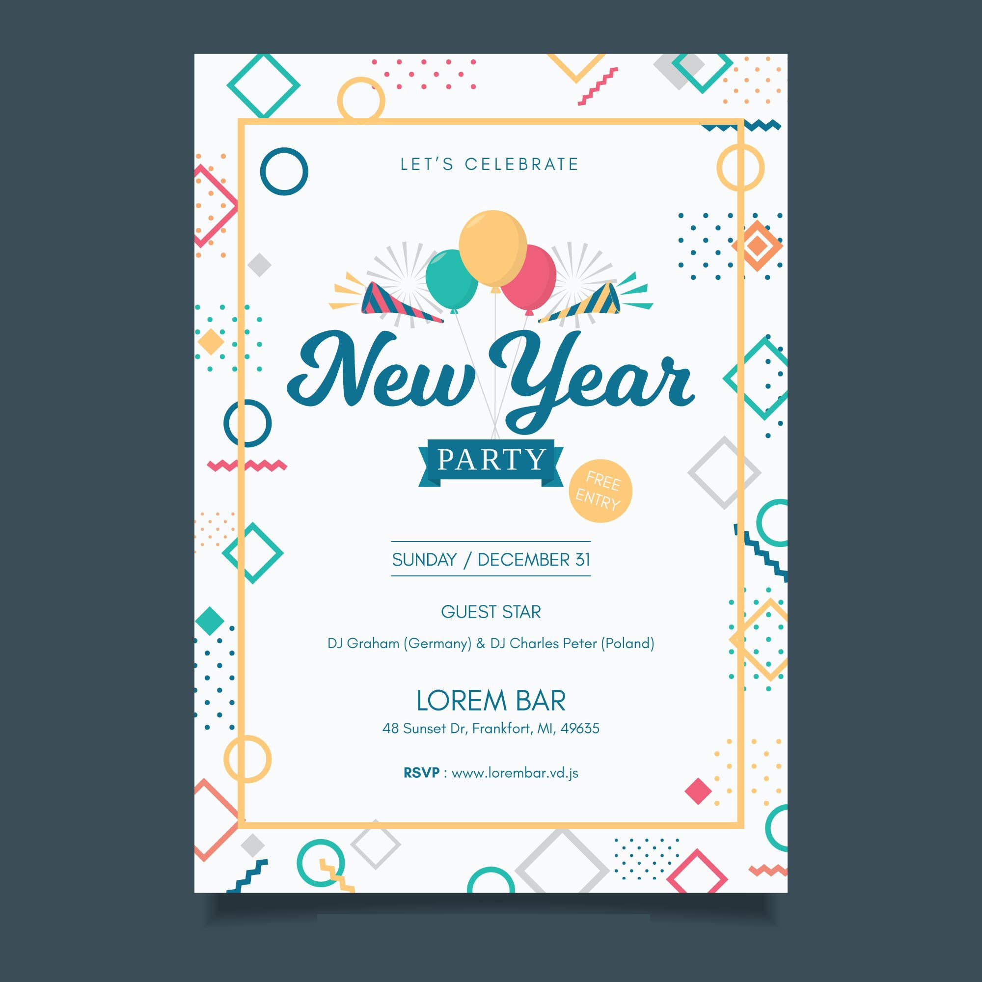 Plantable Cool Vibes New Year Party Invitation & Eco Greetings