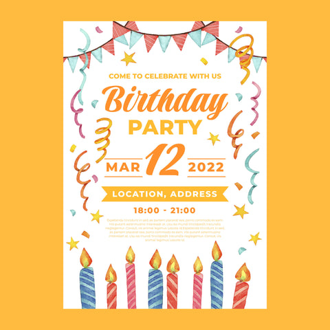 Plantable Cozy Candles Birthday Party Invitation Card