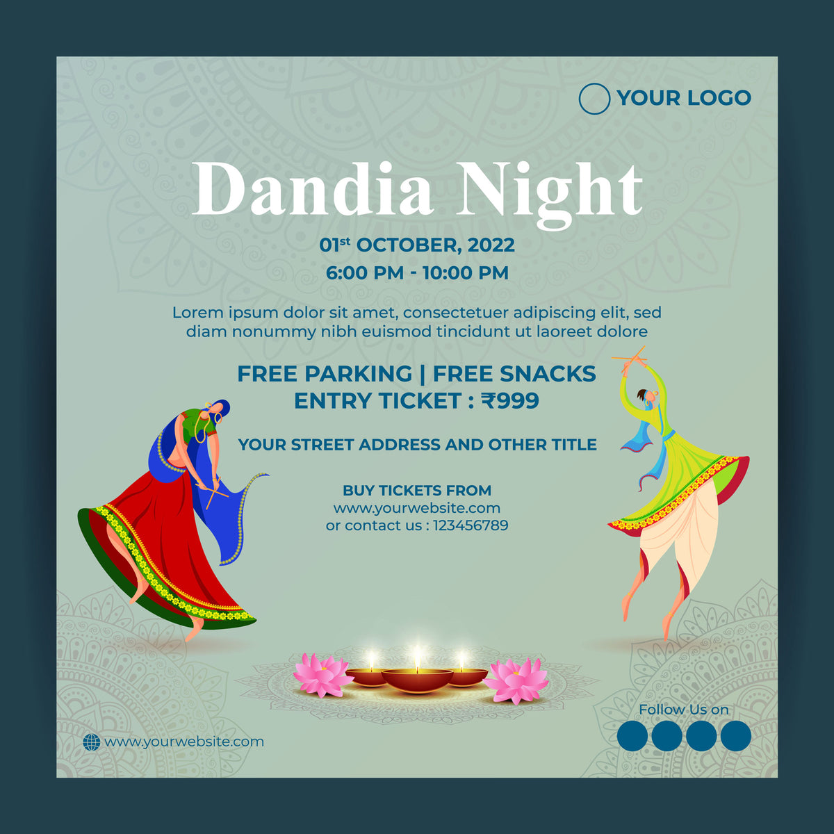 Plantable Dandiya Night Party Eco Invitations