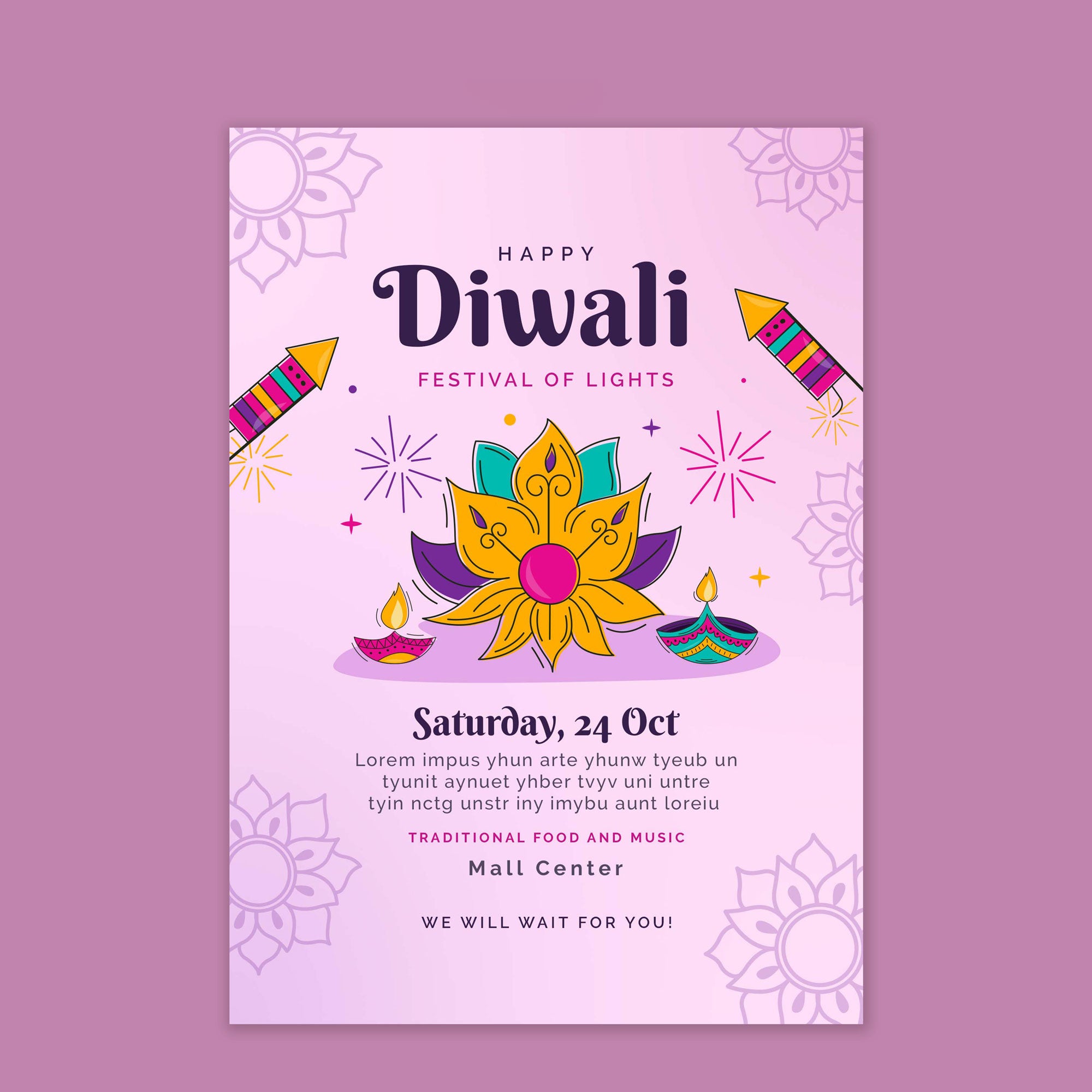 Plantable Dazzling Diwali Eco Greetings & Party Invitations