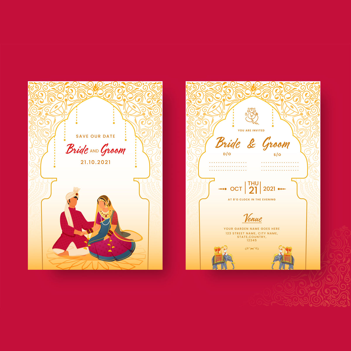 Plantable Delightful Duo Wedding Invitation Card