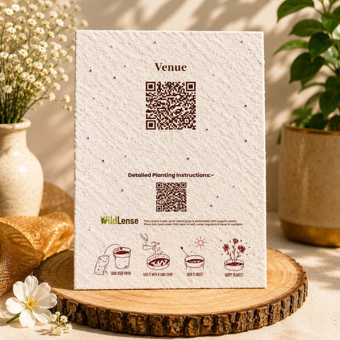 Divine Blossom Plantable Biofold Hindu Wedding Card