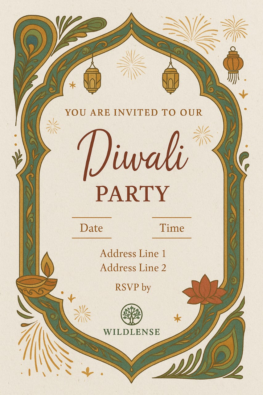 Plantable Seed Paper Diwali Greetings & Party Invitations with Paper Envelopes