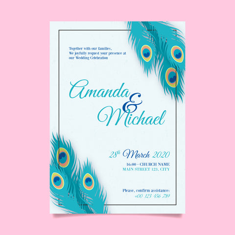 Plantable Dreamy Blue Wedding Invitation Card