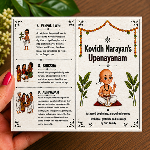 Eco-Friendly Upanayanam Card | Personalized Thread Ceremony Invitation