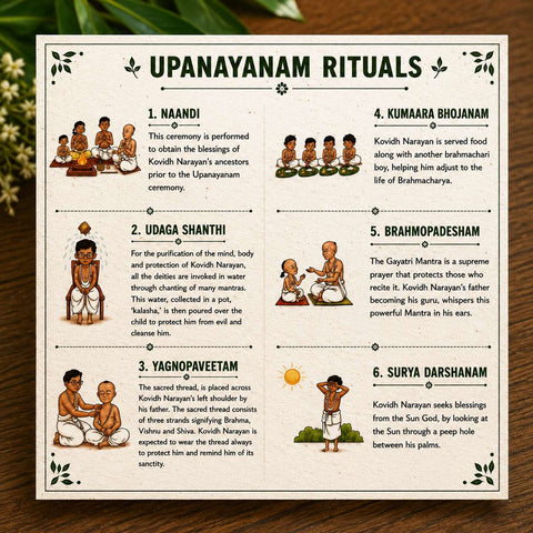 Eco-Friendly Upanayanam Card | Personalized Thread Ceremony Invitation