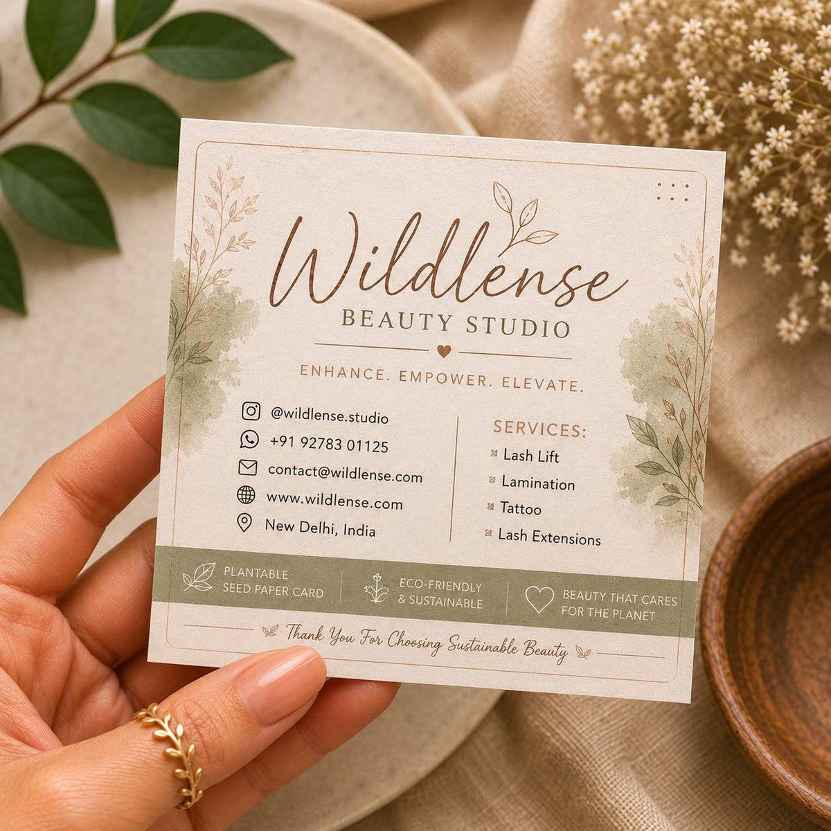 EcoBloom Plantable Seed Paper Business Visiting Card - 250 Cards