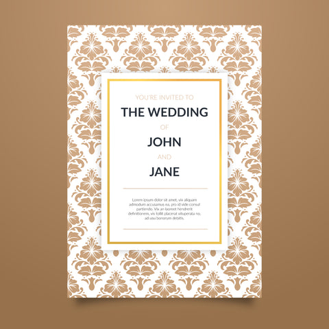Plantable 'Elegant Damask' Wedding Invitation Card