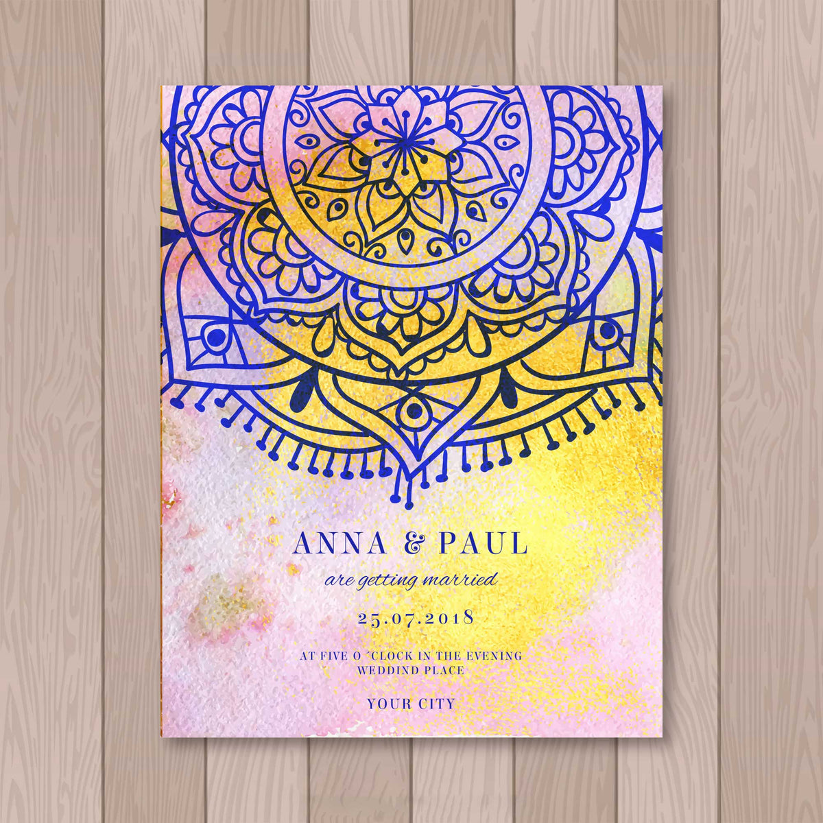 Plantable Ethereal Mandala Wedding Invitation Card