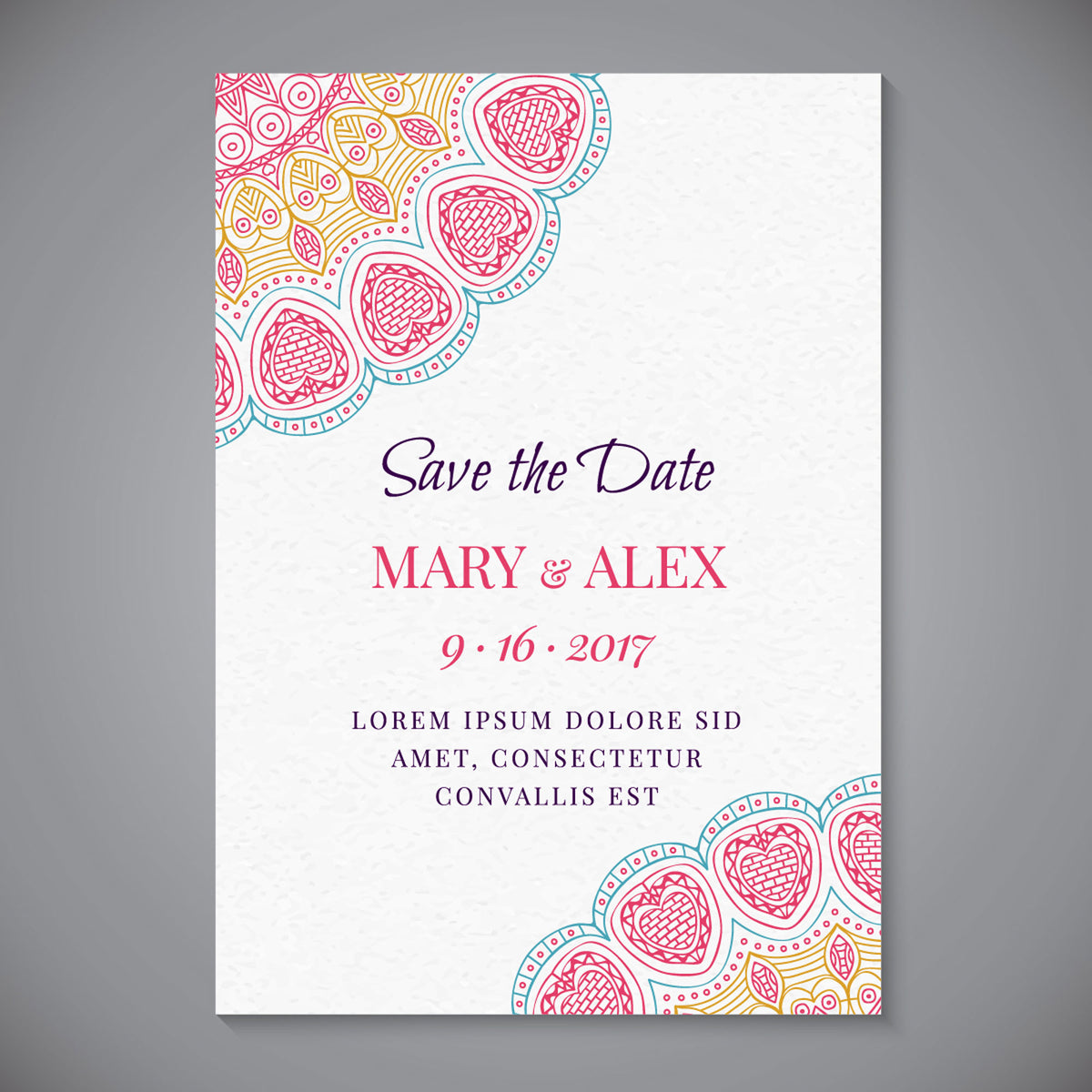 Plantable Ethnic Design Wedding Invitation Card