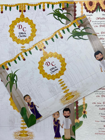 Plantable Fine Match Sliding Wedding Invitation Card