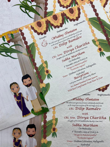 Plantable Fine Match Sliding Wedding Invitation Card